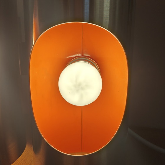 Vintage OXAR Space Age Dubbele Wandlamp – Inox & Oranje – Jaren 70 – Wandlampen, Chrome (photo 6 of 14)