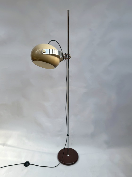 Image 1 of Vintage Dijkstra vloerlamp, jaren 70 | Verstelbare paddenstoelvormige kap | Nederlands design in Space Age-stijl