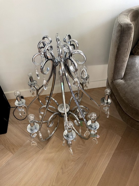 Image 1 of Kroonluchter met parels van glas. Alleen ophalen