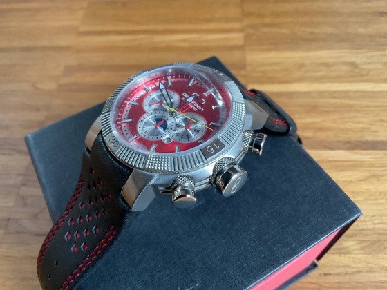 Image 1 of Cronografo automatico deLorean | Edizione limitata 009/500 modello DL05-1070 rosso argento | Set completo
