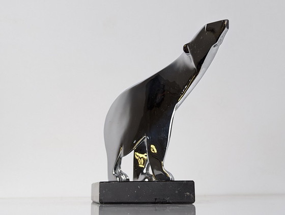 Image 1 of Art Deco Polar Bear Sculpture by Karl Hagenauer, Austria, 1920s