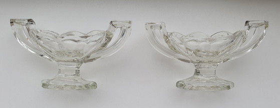 Image 1 of 2 saliere in vetro Chippendale