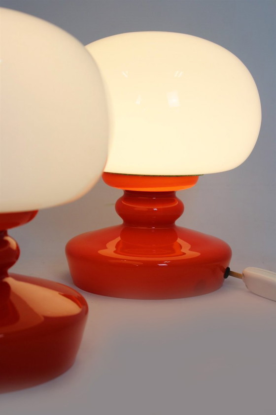 Image 1 of Glass Table Lamps attributed to Stepan Tabery for Osvetlovaci Sklo, 1970s, Set of 2