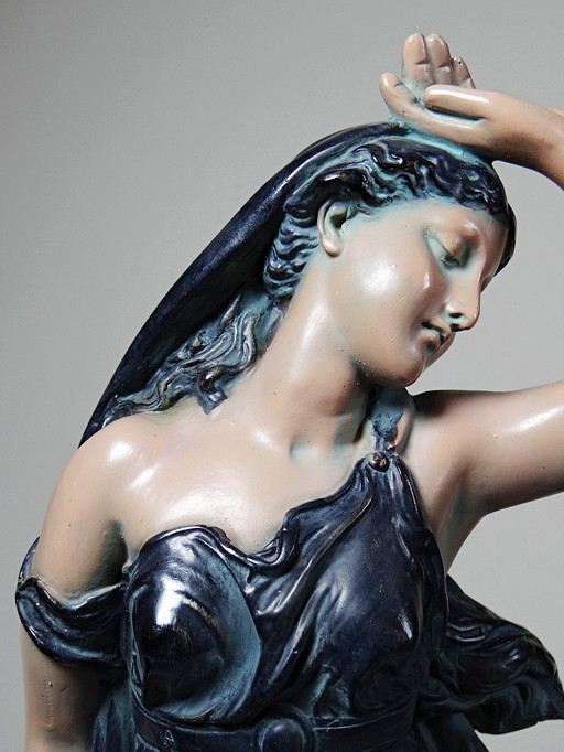 Large vintage/antique bronze art nouveau plaster or composite statuette