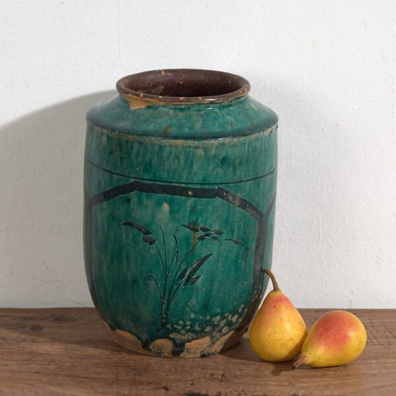 Antieke geëmailleerde vaas met plantaardige motieven (ca. 1820) #15 – Vazen, Ceramic (photo 5 of 40)