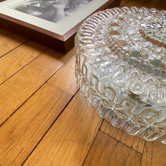 Image 1 of Lampada da parete/soffitto vintage in vetro trasparente rotondo