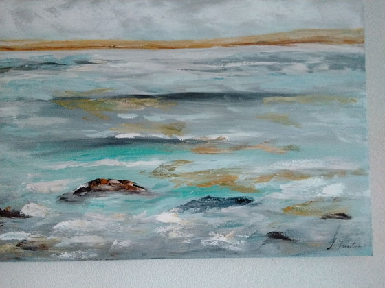 Quadro moderno: spiaggia, mare, Decorazioni murali, Tela, Beige (foto 3 di 5)