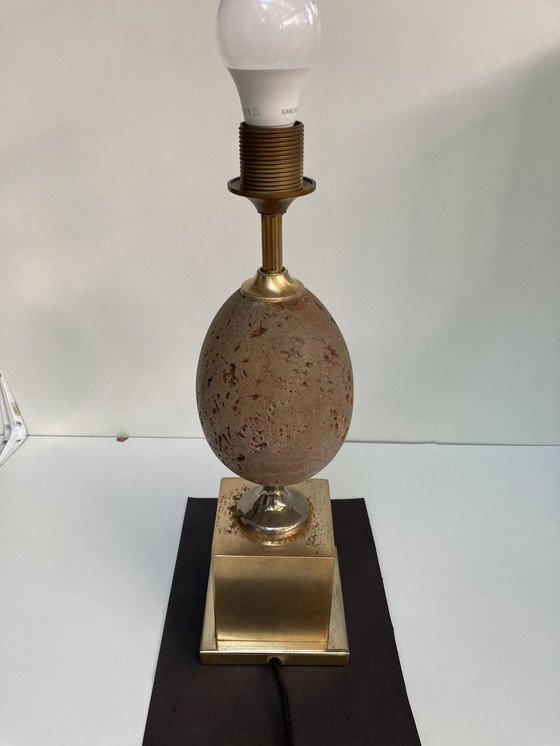 Image 1 of PHILIPPE BARBIER lampenvoet van hars en metaal, GROELAND model uit de jaren 80