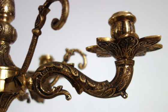 Pair of Cherub Gilt Bronze Candlesticks, early 20th Century, Decorative Objects, Brass, Gold, Vintage (photo 13 of 13)