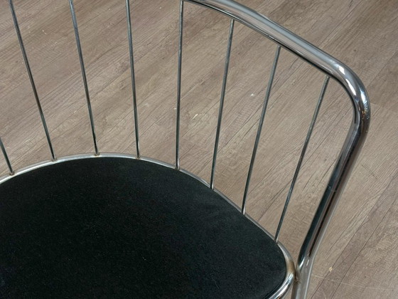 Vintage Wire Chair Set of 4 – Chrome/Black | Space Age – Dining chairs, Textile (photo 17 of 17)