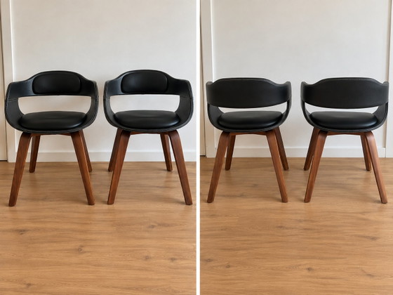 Kare Design Costa Dining Chairs, Set of 4 – Wood, Skai (photo 5 of 5)
