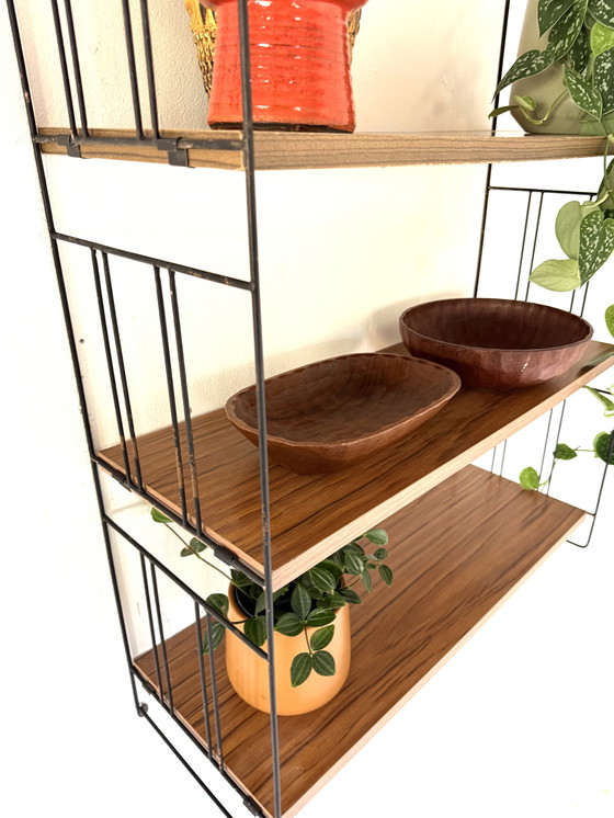 Image 1 of Vintage XL Teakhouten wandrek, WHB Germany ‘60