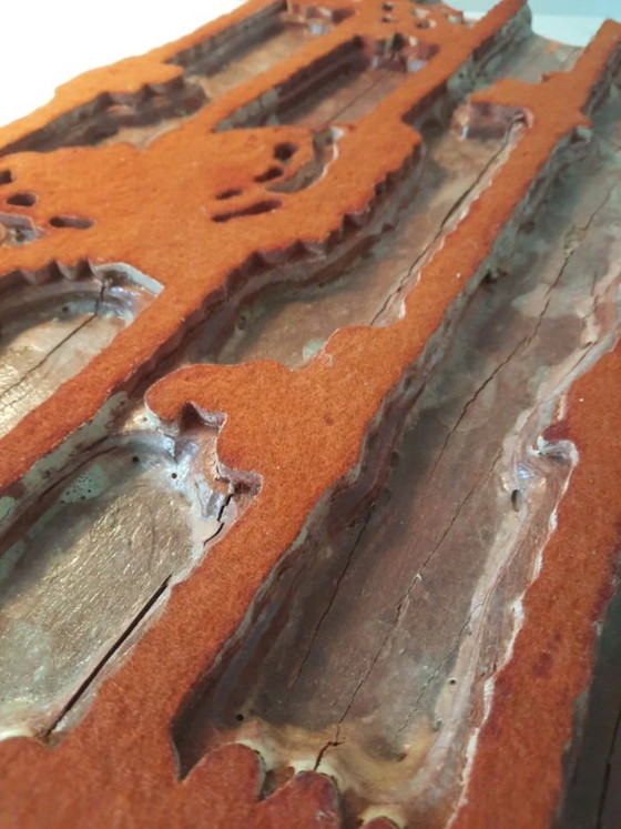 Image 1 of old wooden textile stamp