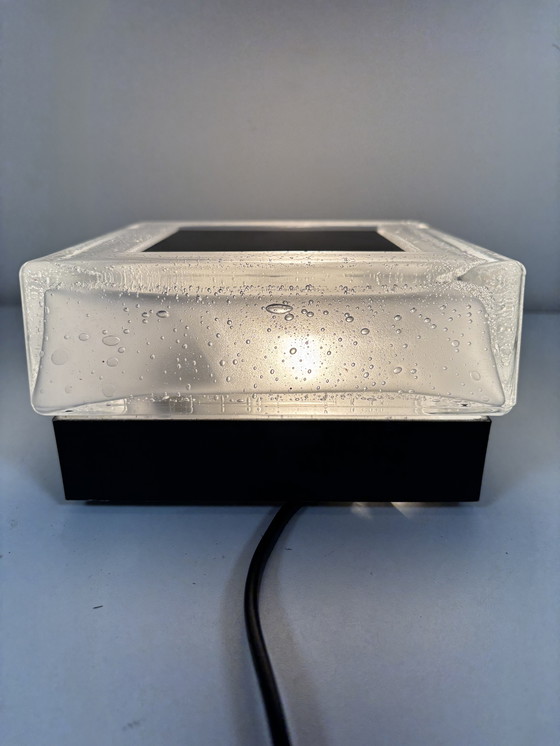 Image 1 of lampada da tavolo di Bega lampada da tavolo in alluminio e dikwandig kristal ijsglas