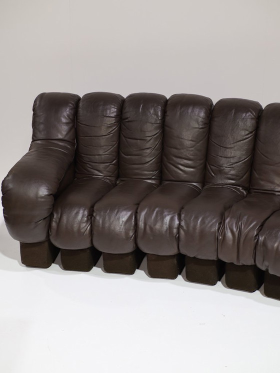 Image 1 of Divano DS-600 Non-Stop Snake De Sede anni '70 in pelle marrone