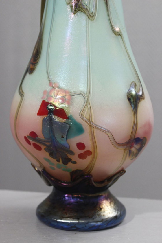 Image 1 of Pascal Guyot & Bernard Aconito in Biot - Large glass paste lamp base, 1990