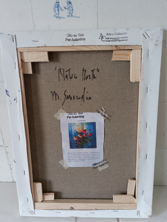 Image 1 of Oil painting flowers Mario Smeraglia