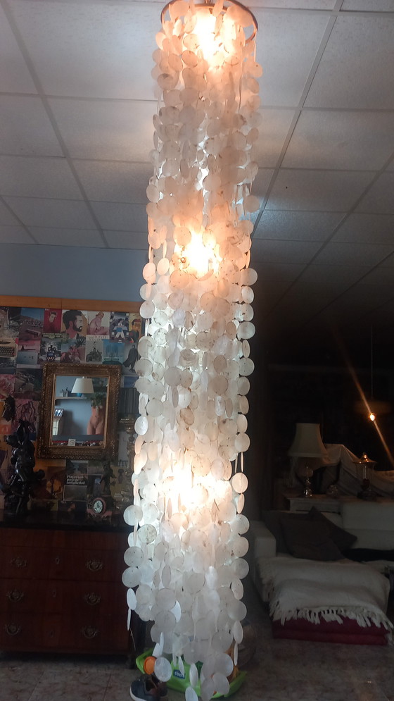 Image 1 of Vintage Mother-of-Pearl Hanging Lamp