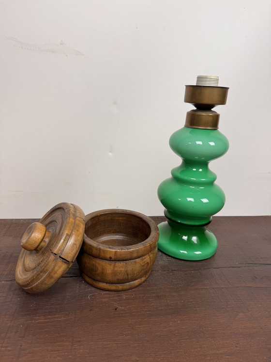 Italian 1960s Green Glass Lamp – Table lamps, Metal (photo 6 of 6)