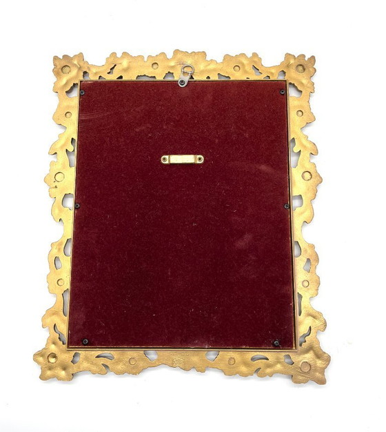 Image 1 of Miroir mural Cimena Torino, Italie – Style néo-baroque/rococo, cadre doré (33×28 cm)