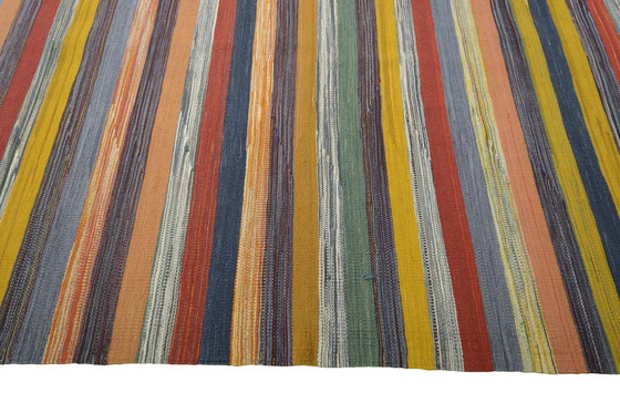 Image 1 of Handwoven Designer Kilim Fars - 250 X 162 Cm - Modern Stripes & Natural Colors