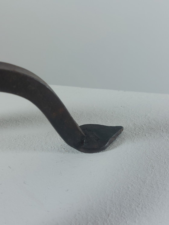 Image 1 of Vintage brutalistische, handgesmede metalen kandelaar