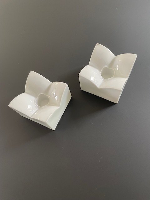 Image 1 of Set van 2 Vintage Porseleinen Kaarsenhouders | Arzberg Design
