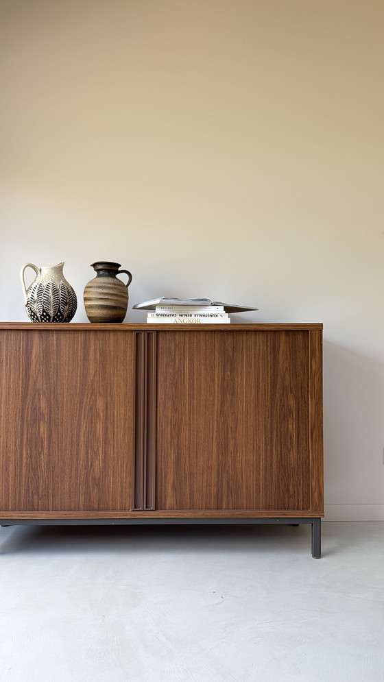 Image 1 of Vintage wooden sideboard with tambour doors