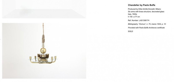 Lustre Art Déco en Laiton et Verre par Gio Ponti pour Emilio Lancia / Fontana Arte, années 1930 – Bronze (photo 15 of 18)