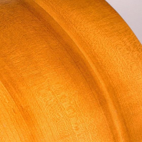 Image 1 of c. 1980 - Table basse sculpturale en noyer flammé et verre trempé - France