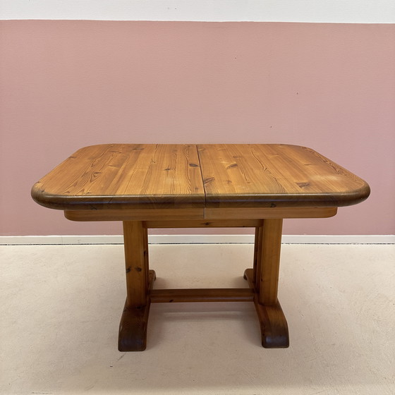 Image 1 of Table de salle à manger extensible en pin des années 1970