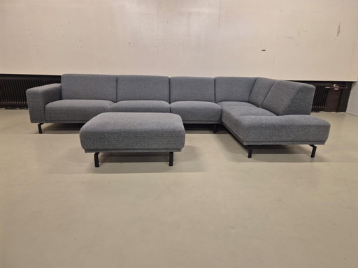 Montel Star - Canapé d'angle - Gris - Pouf - Design - Canapé en forme de U