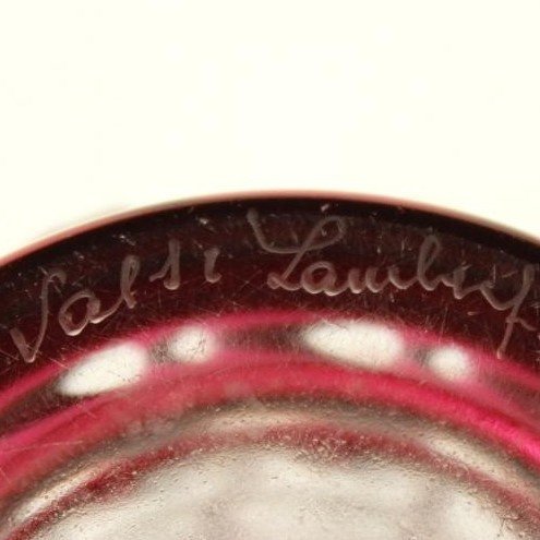 Image 1 of Jarrón de cristal Val Saint Lambert rojo transparente años 50