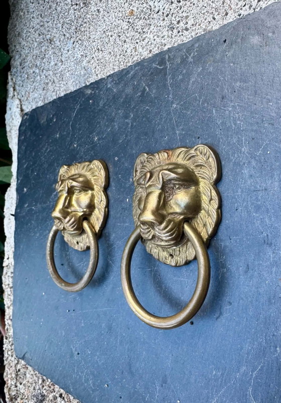 2 Brass Lion Furniture Handles Louis XIV Style – Decorative Objects (photo 5 of 5)