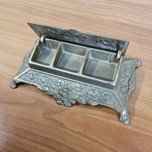 Vintage Kupfer Neorenaissance / Jugendstil Briefmarkenfach
