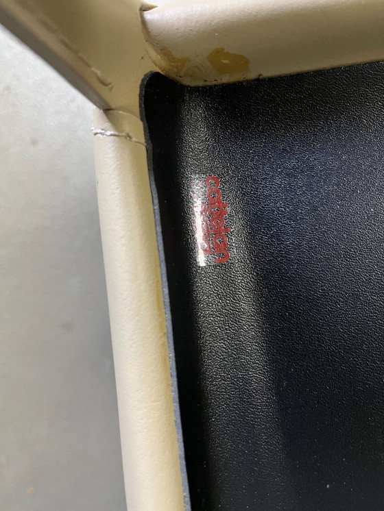 Image 1 of Sillas de comedor de piel beige de Cattelan Italia, juego de 4 - Años 80