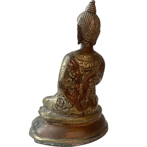 Bouddha birman ancien en bronze doré au feu – XVIIIe/XIXe siècle – Patine de qualité musée – Sculptures (photo 6 of 9)
