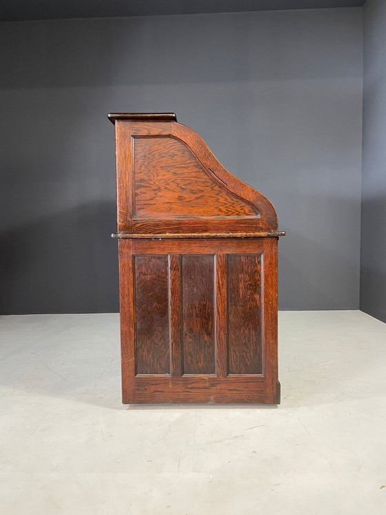 Image 1 of Escritorio americano Roll-Top, roble macizo, Checoslovaquia, años 30