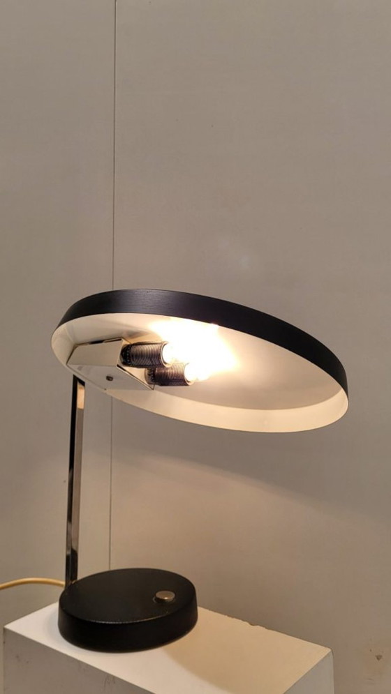 Table lamp The Oslo 1961 - Heinz Georg Pfaender Hillebrand, Iron, Black, Mid Century Modern (photo 5 of 7)