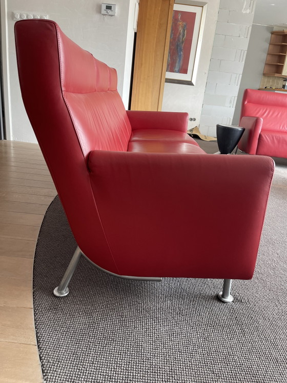 Image 1 of Canapé design 3 places en cuir Leolux Rooby – état impeccable – 2x