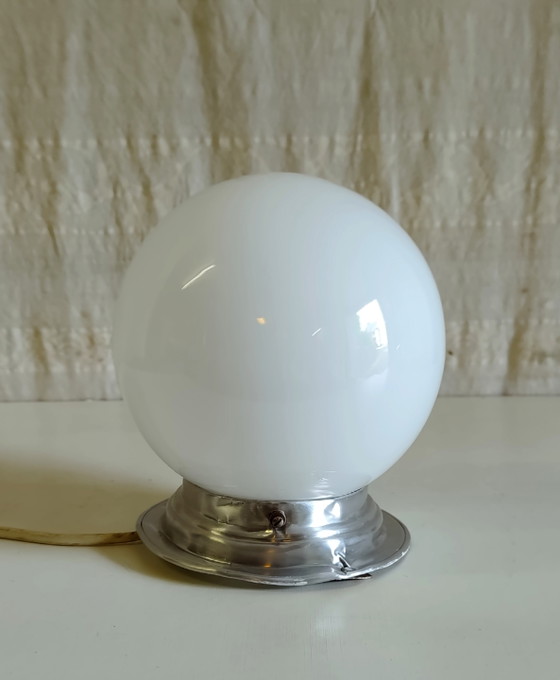Opaline globe ceiling or wall light - mid. 20th century – Ceiling lights, Glass (photo 4 of 8)