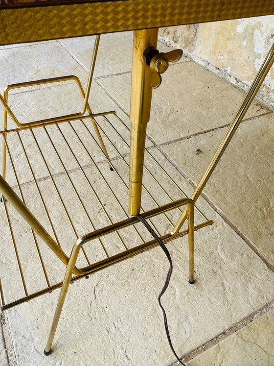 Mid-Century, Swivel,  Floor Lamp with Integrated Side Table, 1960s – Floor lights, Brass (photo 27 of 34)