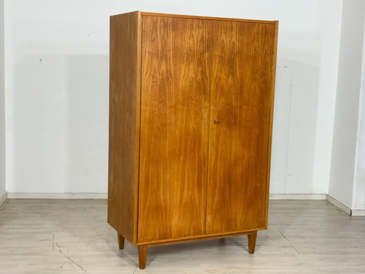 Prachtige vintage houten kledingkast, linnenkast, slaapkamerkast, mid-century modern