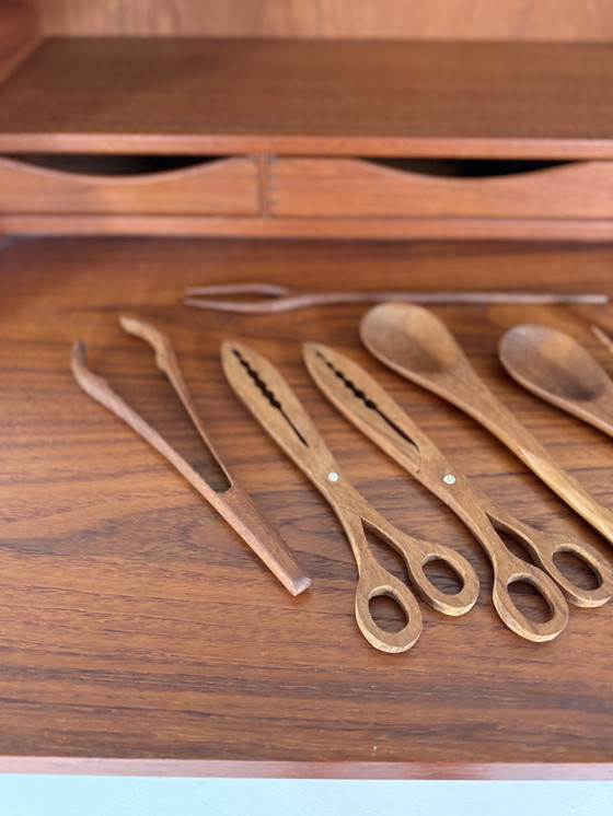 Image 1 of Utensili da cucina vintage in teak danese anni '60
