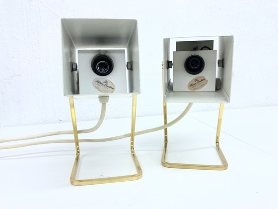 Image 1 of 2 Kaiser Leuchten Cube Lamps Minimalist Table Lamps 60s Design