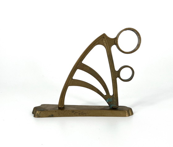 Image 1 of 2x Art Nouveau Art Déco Support de tringle à rideaux laiton bronze