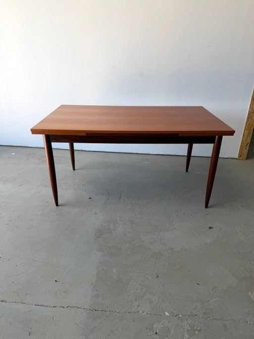 Rechteckiger ausziehbarer Esstisch im skandinavischen Teakholz-Design, Vintage 60er Jahre
