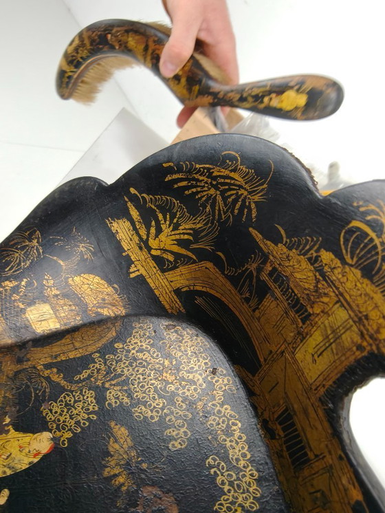 Image 1 of 19th century French Chinoiserie papier-mâché silent butler