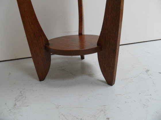 Art Deco oak round side table – Wood (photo 8 of 9)