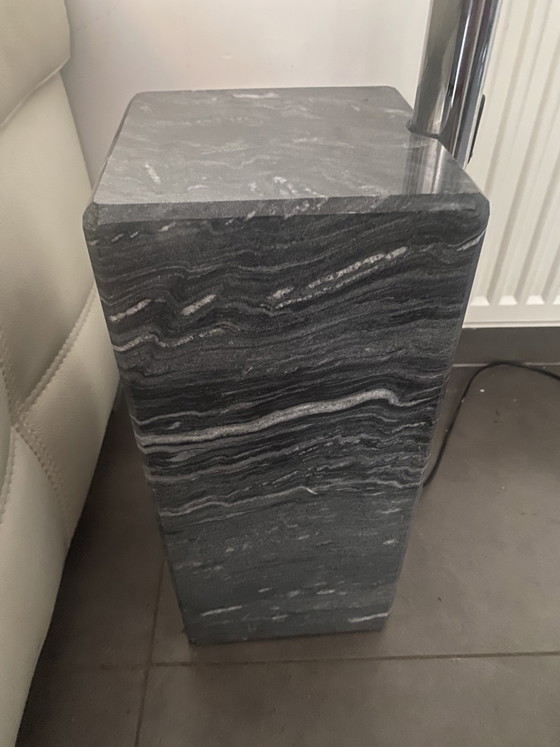 Image 1 of Large XXL arc lamp with heavy marble block base